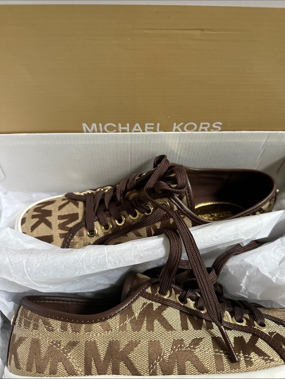 Michael Kors Brown Logo Low-Top Sneakers
